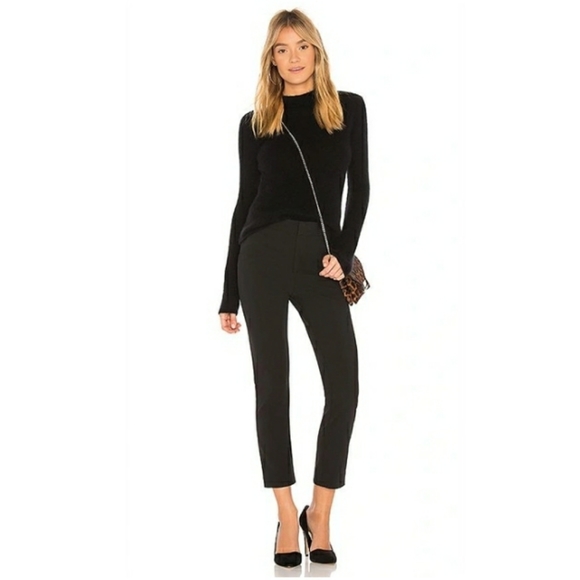 MCGUIRE LOU LOU HIGH WAIST CROP SLIM TROUSERS WELLIE Black Size 24 - Picture 2 of 16